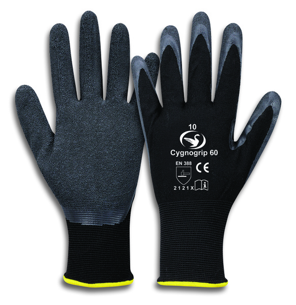 Feinstrick-Latex-Handschuh Cygnogrip 60  Front